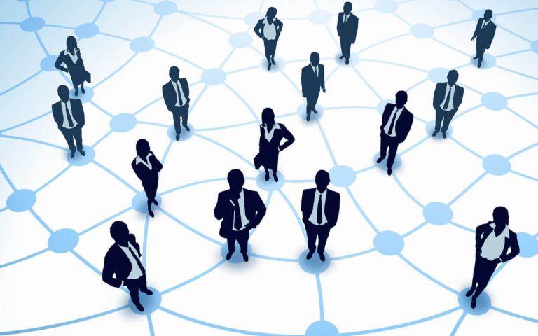 Network Marketing schema met connectie tussen personen
