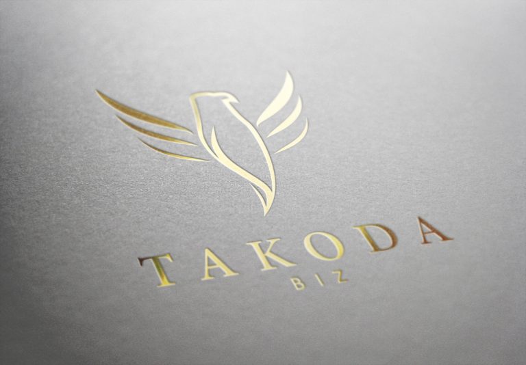 Takoda Logo in goud bedrukking op papier